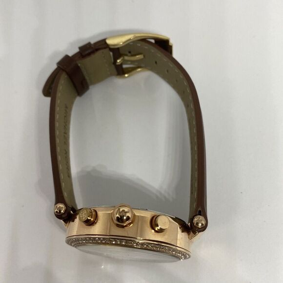 Michael Kors Parker MK5896 Women's Brown Leather Analog Dial Quartz Watch WO335 - Picture 8 of 12